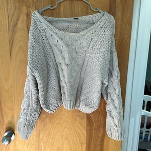 Free People cropped knit sweater XS